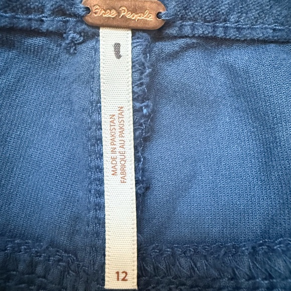 Free People We The Free Jayde Cord High Rise Moody Blue Pants Size 12 - Picture 3 of 11